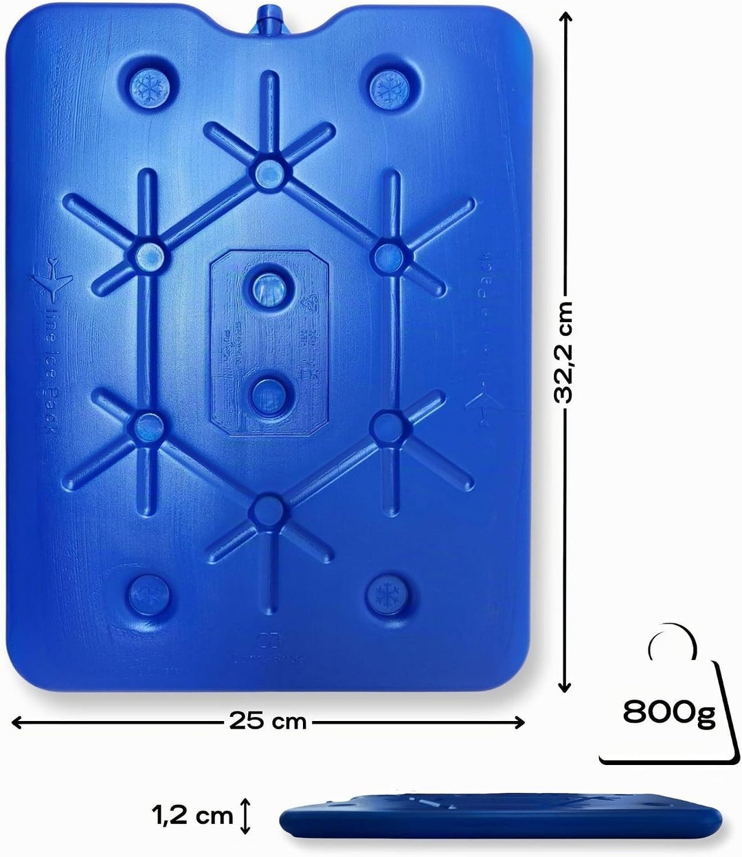 ToCi XXL Kühlakku 8er Set | Freezeboard (32x25 cm) mit je 800 ml | 8 Blaue Kühlelemente Iceakku für