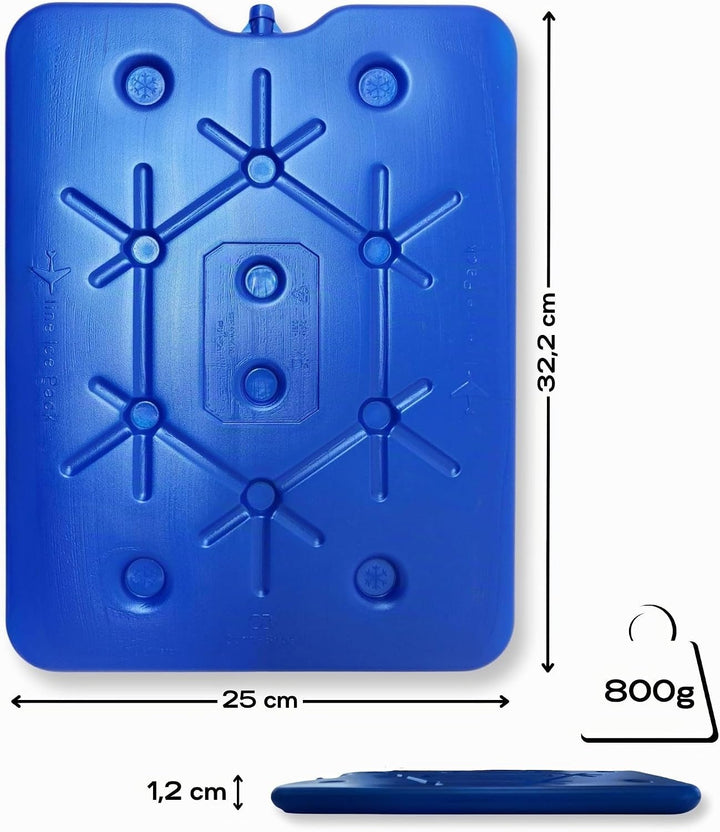 ToCi XXL Kühlakku 8er Set | Freezeboard (32x25 cm) mit je 800 ml | 8 Blaue Kühlelemente Iceakku für