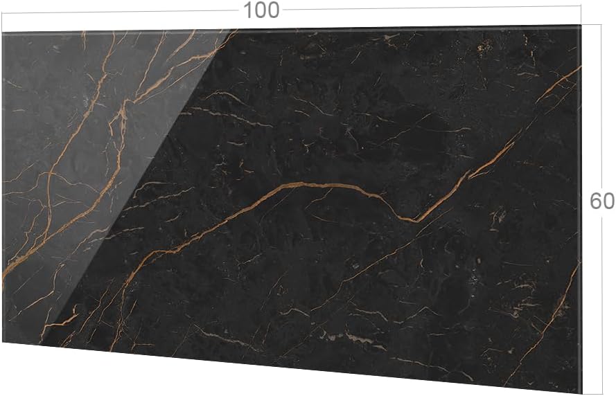 GRAZDesign Spritzschutz Küchenrückwand Glas Küche für Herd & Küchenspüle, Schwarz Granit Optik | Gla