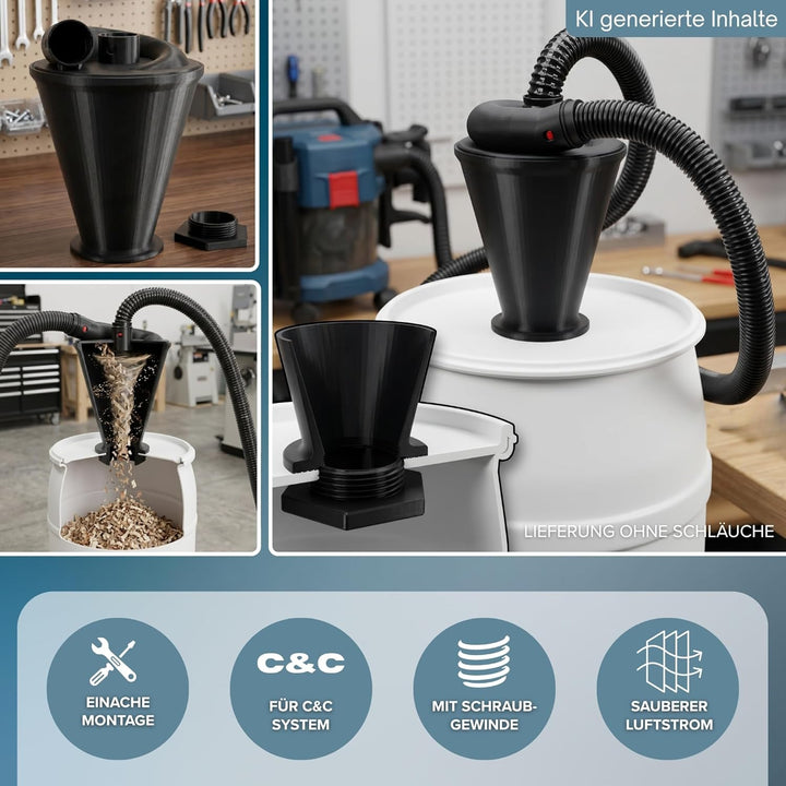 Staubsauger Vorabscheider passend für Bosch Click and Clean Zyklon Staubabsaugung Filter Abscheider
