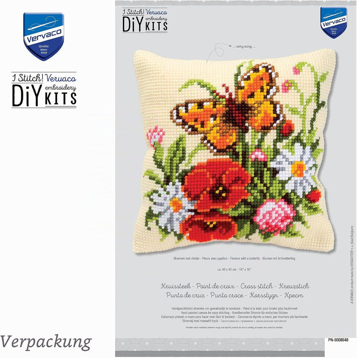 Vervaco Kreuzstichkissen/Stickkissen inklusive Material, Beige