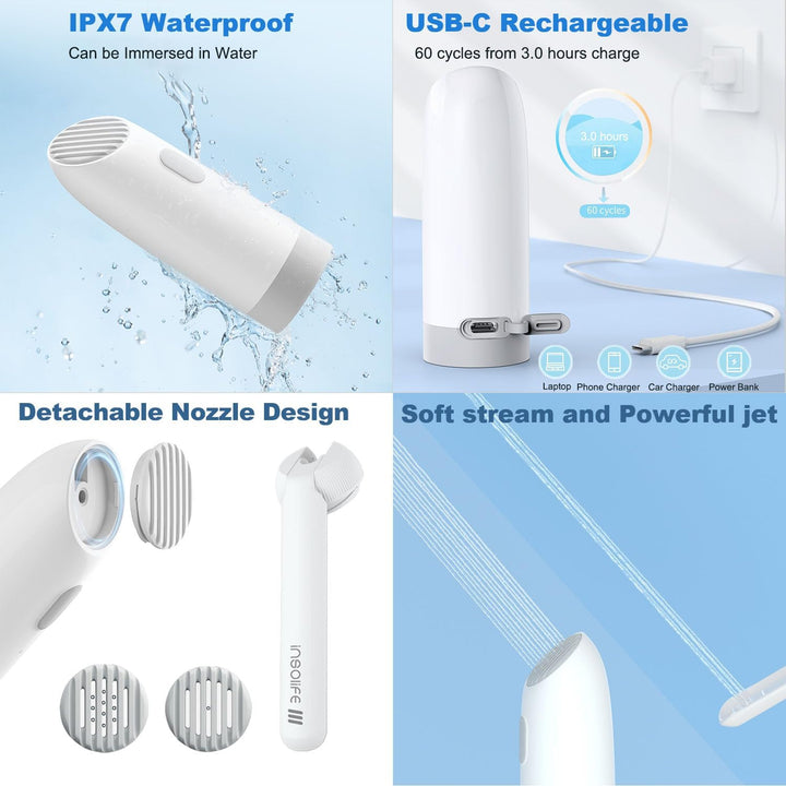 Insolife Tragbares Bidet der 3. Generation, Hochdruck-Reise-Bidet, elektrisch, für Männer und Frauen