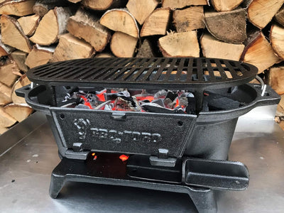 BBQ-Toro Gusseisen Grilltopf mit Grillrost | 50 x 25 x 23 cm | Hibachi Style Holzkohle Campinggrill