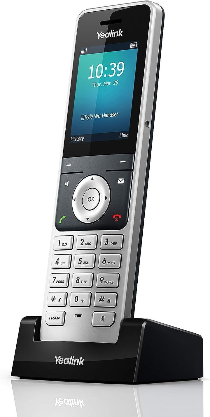 Yealink W56H IP-DECT-Mobilteil Handset Telefon mit Farbdisplay (2,4 Zoll TFT-Farbbildschirm), Basiss