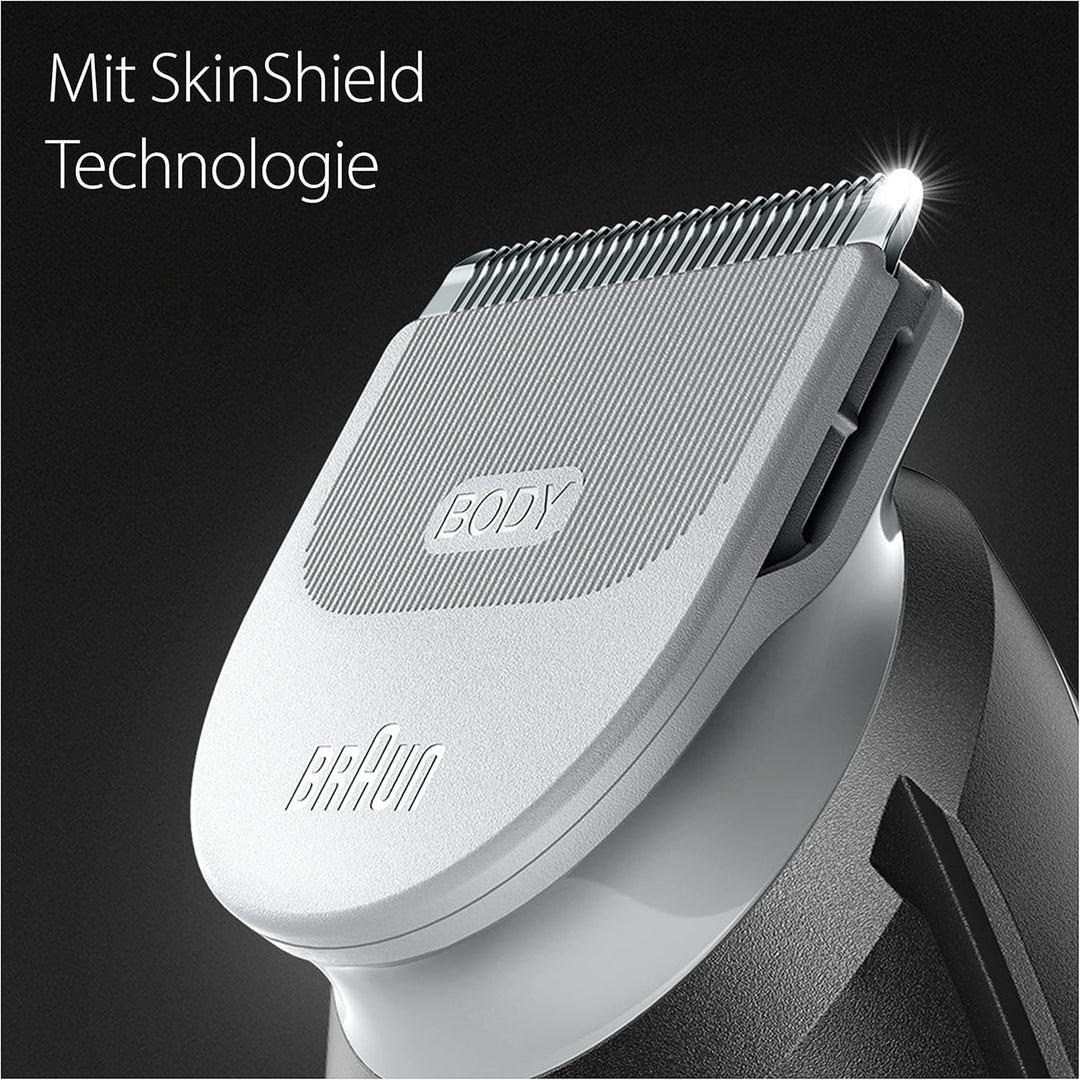Braun Bodygroomer Series 3, Elektrischer Körperrasierer Herren mit 3 Zubehörteile, Kabelloser Trimme