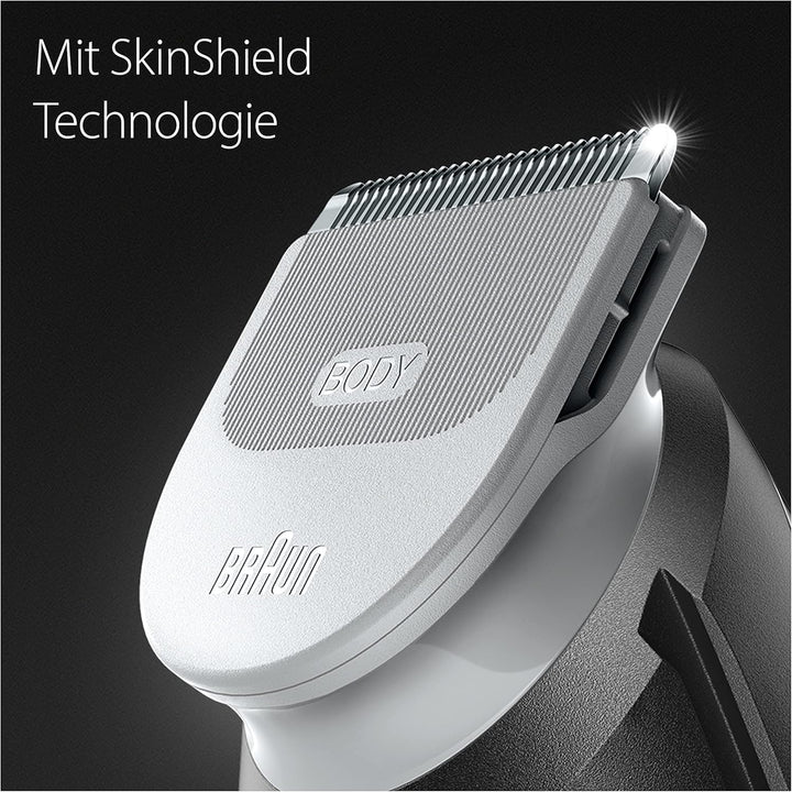 Braun Bodygroomer Series 3, Elektrischer Körperrasierer Herren mit 3 Zubehörteile, Kabelloser Trimme