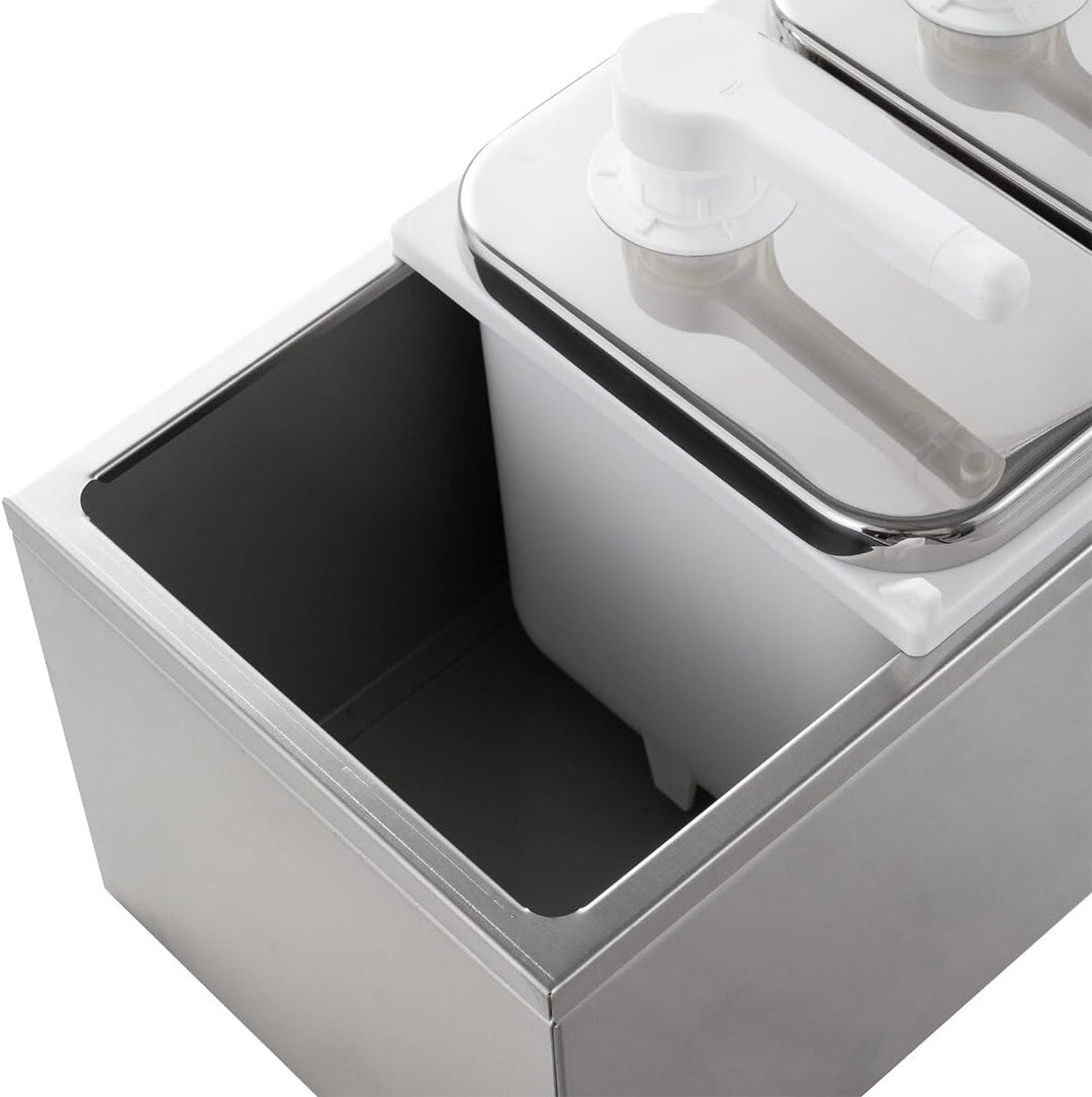 GastroHero Saucenspender 3x 2 Liter – Edelstahl Dosierpumpe & PP-Behälter für Ketchup, Mayonnaise, D