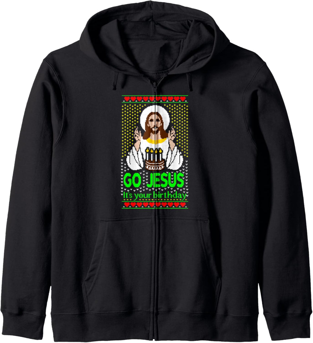 Go Jesus Its Your Birthday Ugly Christmas Kapuzenjacke