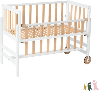 Geuther Beistellbett Betty | 45 cm x 90 cm | 9-Fach Höhenverstellbar | mit Lattenrost aus Massivholz