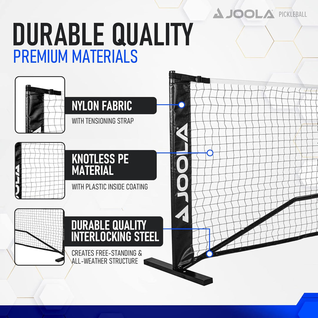 JOOLA Essentials Pickleball-Netz – Höhe 91,4 cm an Pfosten und 86,4 cm in der Mitte, USAPA empfohlen