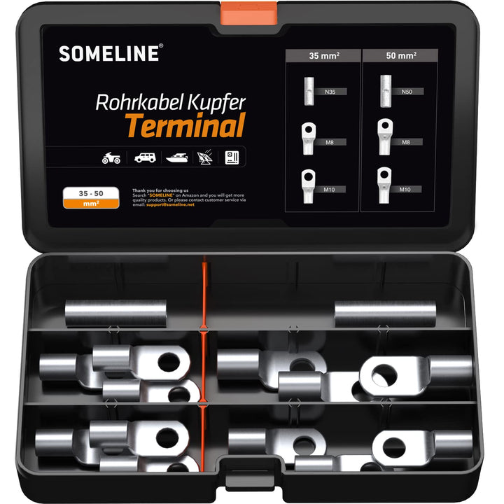 SOMELINE Rohrkabelschuh-Kits der T-Serie - Ringkabelschuhe - Kabelschuhe - Batteriekabelschuh - Quet