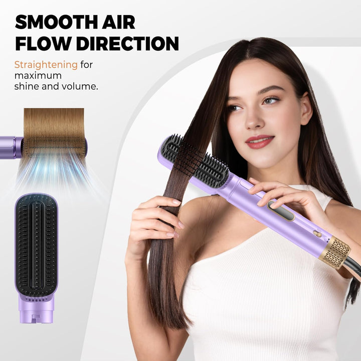 Pro Airstyler 5 in 1 Set, Air brush Hairstyler Ionen Föhnbürste mit 30mm Warmluft-Lockenstab | Haars