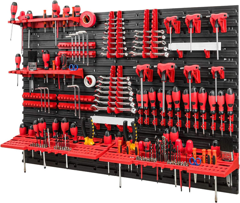 PAFEN Werkzeugwand -1152 x 780 mm - Set 58 Werkzeughaltern mit Lochwand Lagersystem Warkzeuglochwand