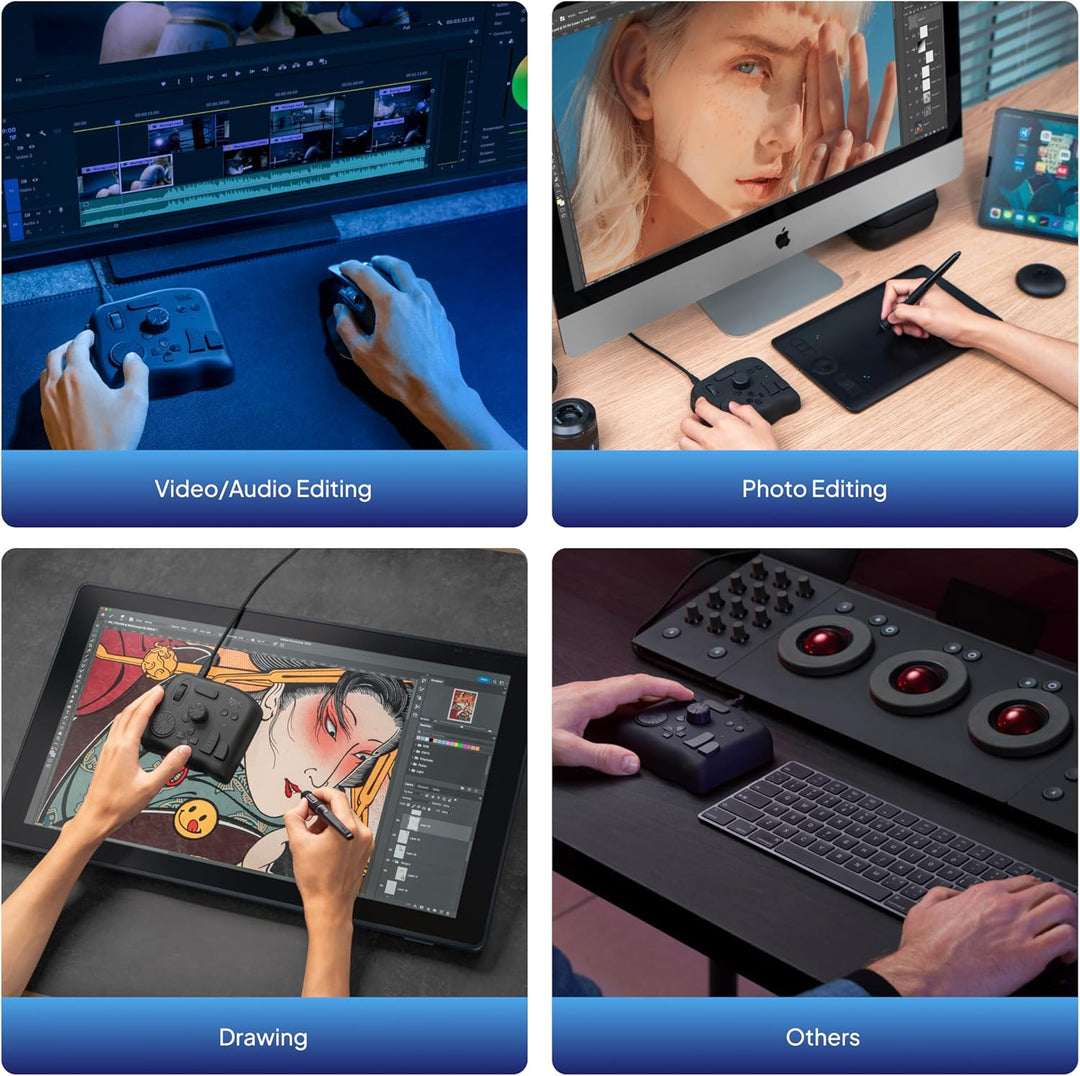 TourBox NEO, Editing Controller für Foto- & Videobearbeitung, Ilustration, Videoschnitt Tastatur, Ma