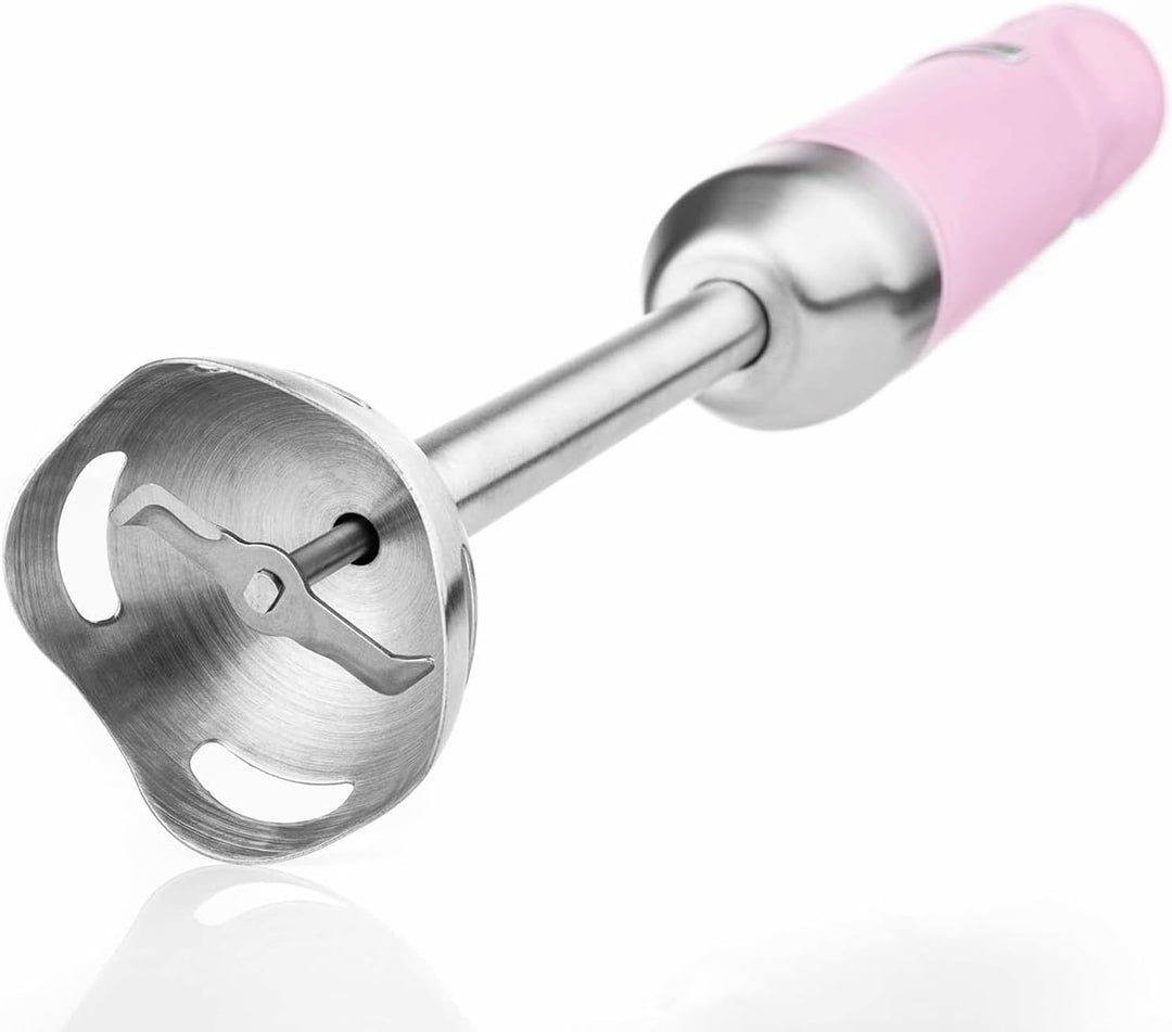 Westinghouse Retro-Stabmixer, Turbofunktion, Handblender, Edelstahl-Mixfuss, spritzarm, 600 W, rosa