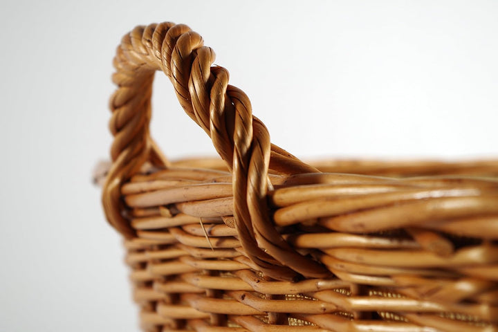 Kobolo Dekorativer Holzkorb aus Weide mit Leinenfutter