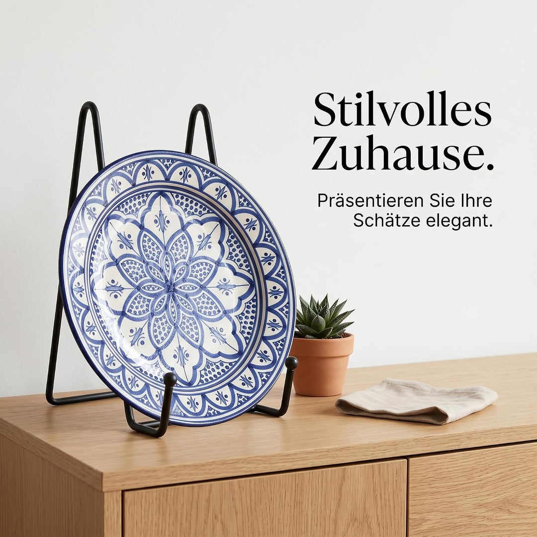 10 Stück Tellerständer Metall,8 cm und 15 cm Staffelei Mini Schwarz, Tellerhalter Eisen Aufsteller B