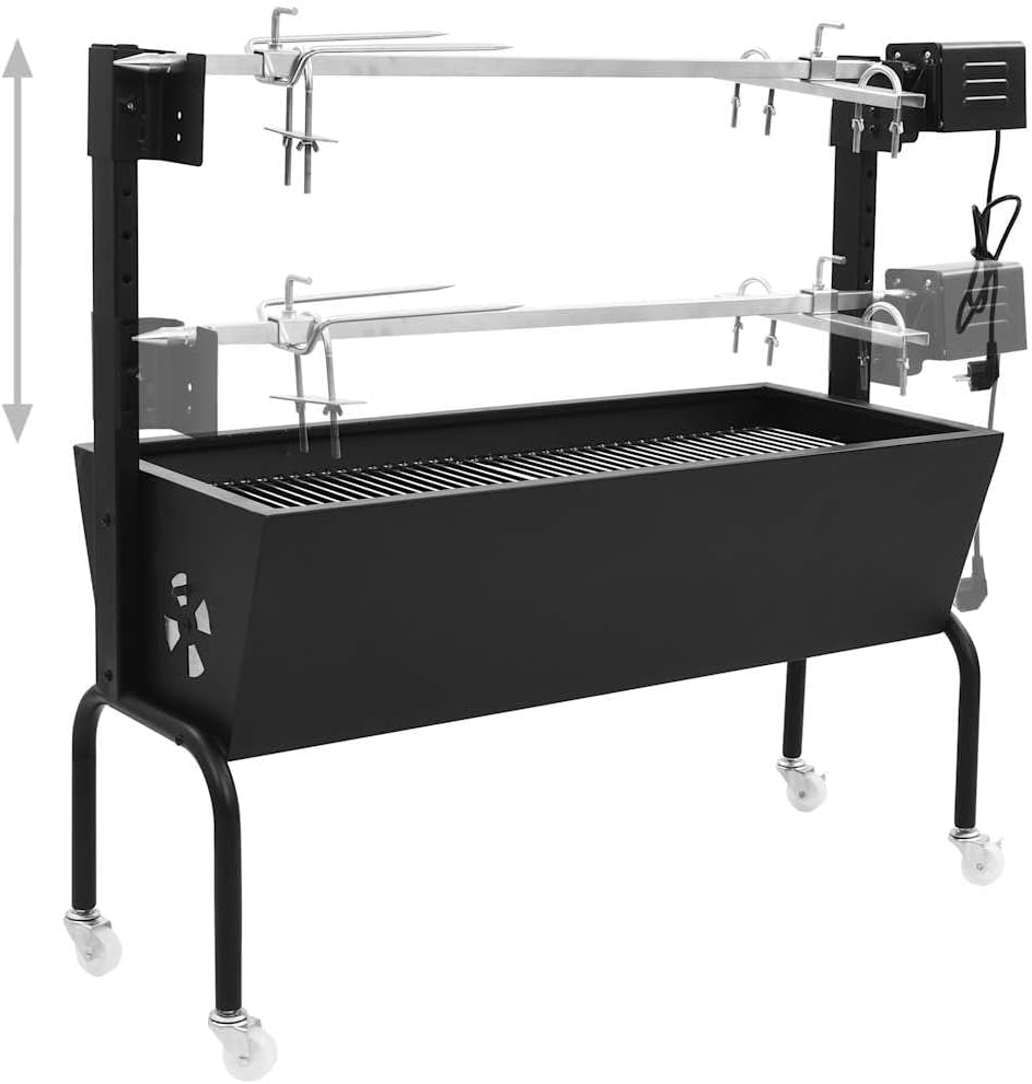 vidaXL BBQ Rotisserie Elektrisch Spanferkelgrill Lammgrill Grill Grillwagen Barbecue Smoker Grillspi
