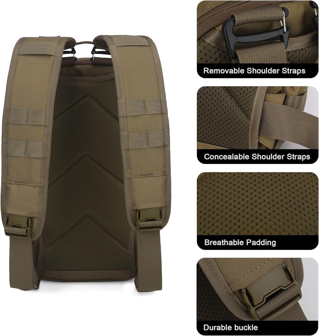 Mardingtop 18L Taktischer Rucksack für Herren mit abnehmbaren Schultergurten Vielseitiger 3-in-1 Ruc