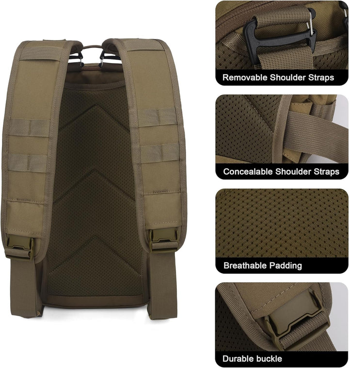 Mardingtop 18L Taktischer Rucksack für Herren mit abnehmbaren Schultergurten Vielseitiger 3-in-1 Ruc