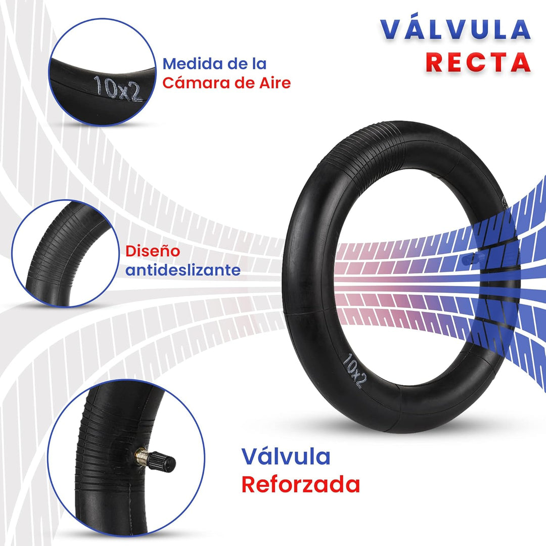 ANSENI 10 Zoll Ersatzschlauch für 10 Zoll Reifen Ersatz für Elektro-Scooter (2 Stück)
