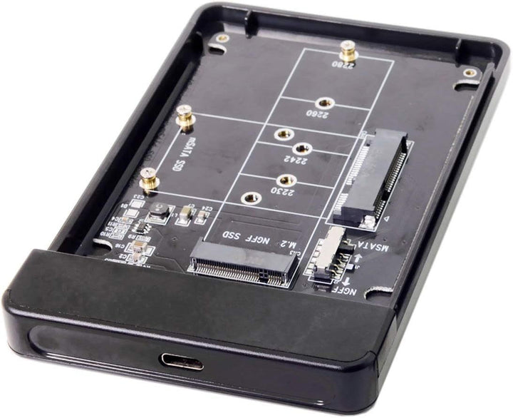 Xiwai Combo M.2 NGFF B-Key & mSATA SSD auf USB Typ-C Konverter Gehäuse mit Schalter