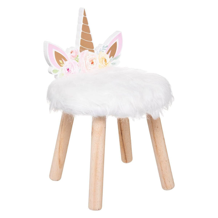 Kinderhocker Einhorn - weiss - Kunstpelz - Mehrfarbig - Atmosphera créateur d'intérieur cm Mehrfarbe