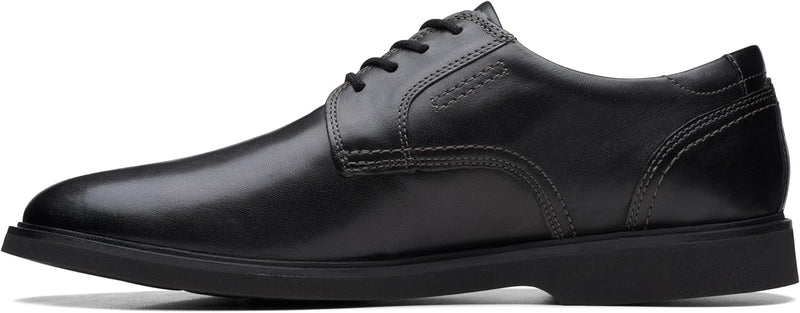 Clarks Herren Malwood Lace Oxford 39.5 EU Black Leather, 39.5 EU Black Leather