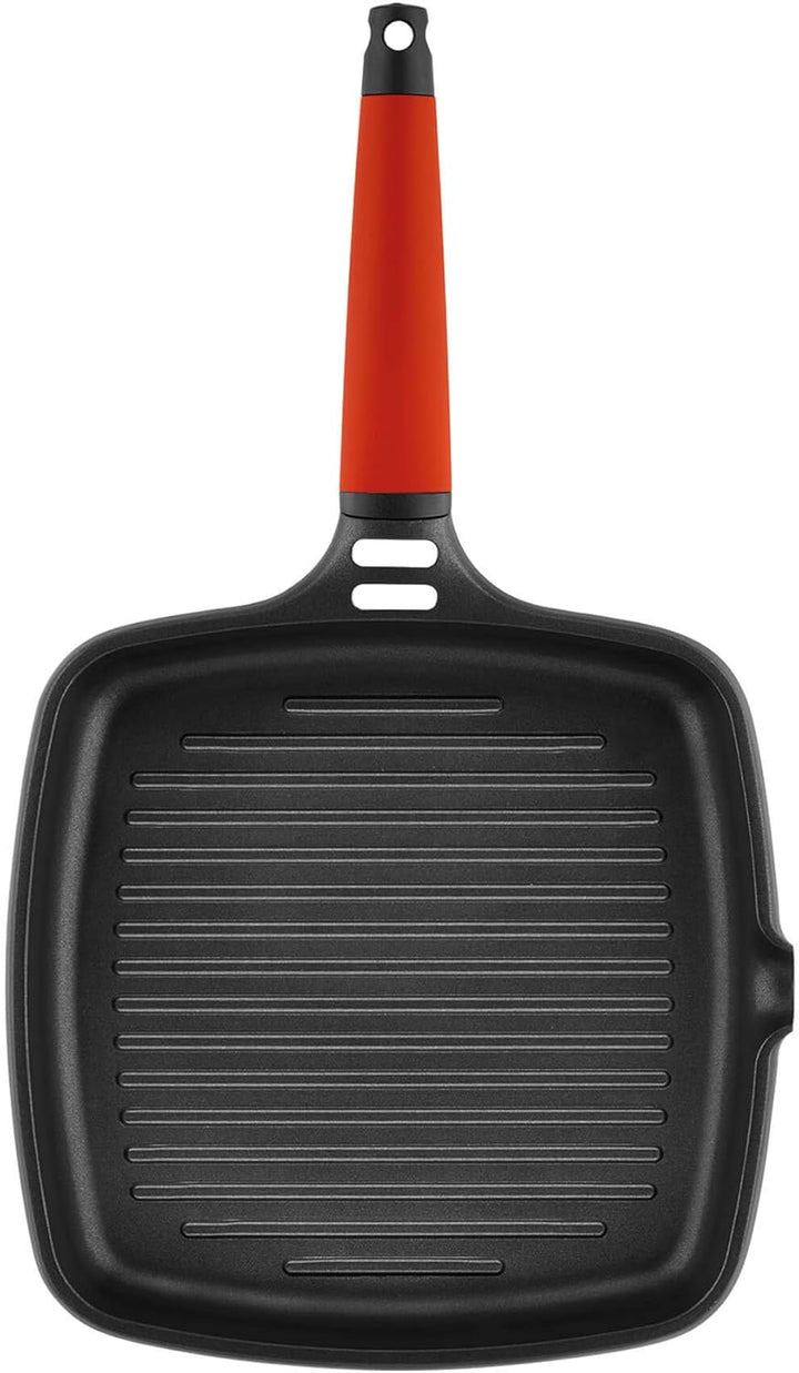 Castey Grill Pfanne / 27 cm / Aus Aluminium / Geeignet für Ofen und für alle Herdarten inklusiv Indu