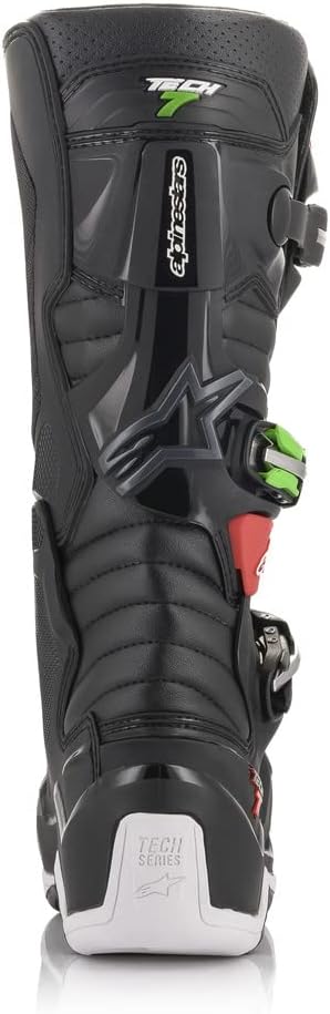 Alpinestars Motocross-Stiefel Tech 7 Schwarz/Rot/Grün 52 EU Schwarz, 52 EU Schwarz