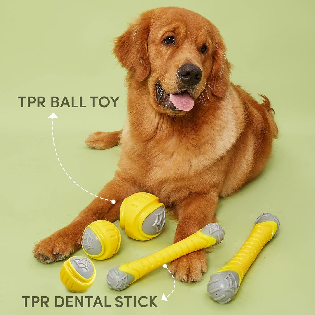 FOFOS Flexy Ball Ultra Bounce Loud Squeaky Dog Toy, gelb ist ein Hundespielzeug, das stundenlangen S