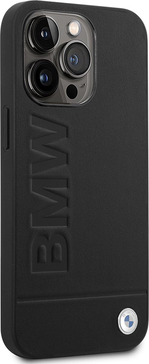 Etui BMW BMHCP14LSLLBK Hülle für iPhone 14 Pro 6,1" schwarz/Black Leather Stamp