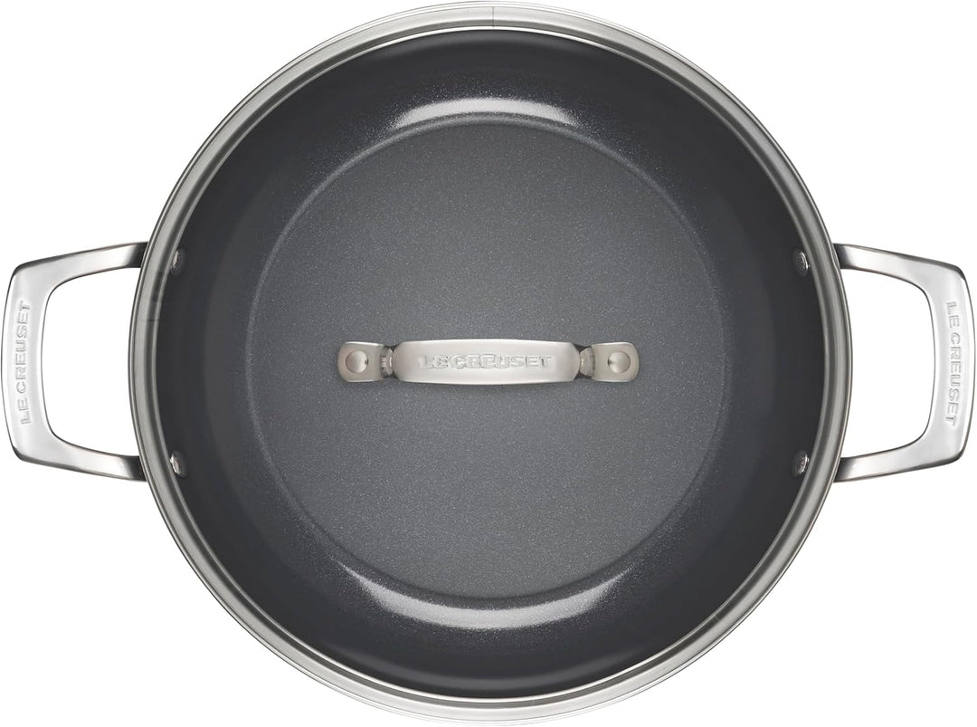 Le Creuset Essential Antihaft-Keramik-Schmorpfanne Pfanne mit Glasdeckel, 3,5 qt. , 3.3 Liter