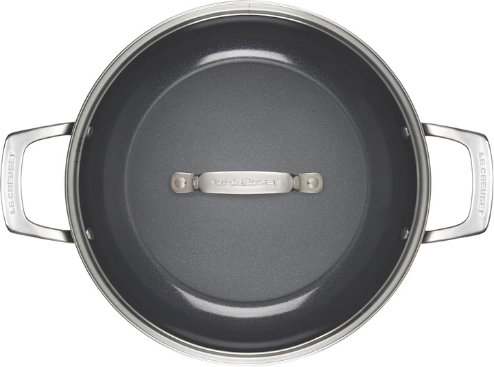 Le Creuset Essential Antihaft-Keramik-Schmorpfanne Pfanne mit Glasdeckel, 3,5 qt. , 3.3 Liter