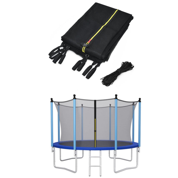 GYMAX Trampolin Ersatznetz 180cm Höhe, Sicherheitsnetz aus PE mit Reissverschluss, Schutzklammern, T