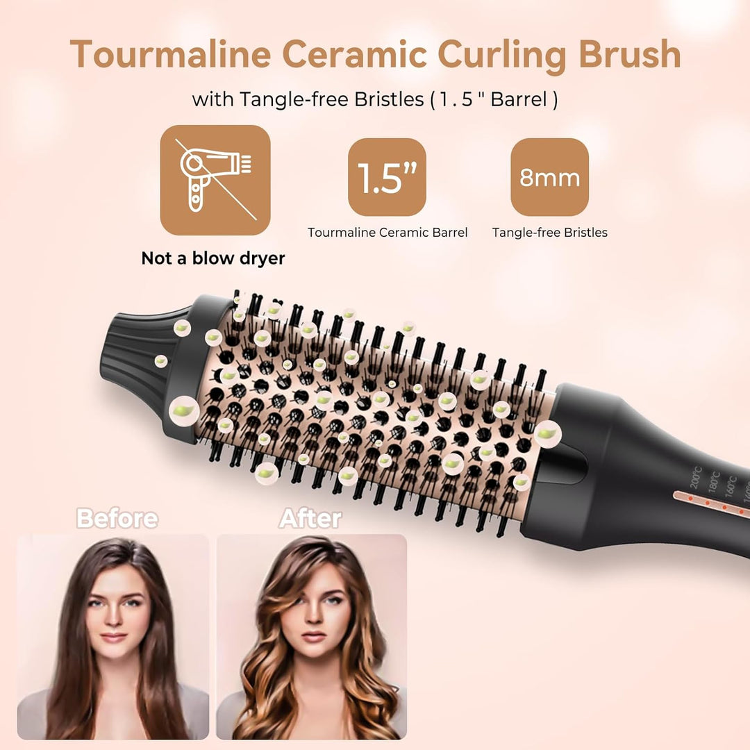 38mm Wärmebürste Thermal Brush, Thermobürste Rundbürste 120-200℃, Heat Brush Double Spannung Erhöhen