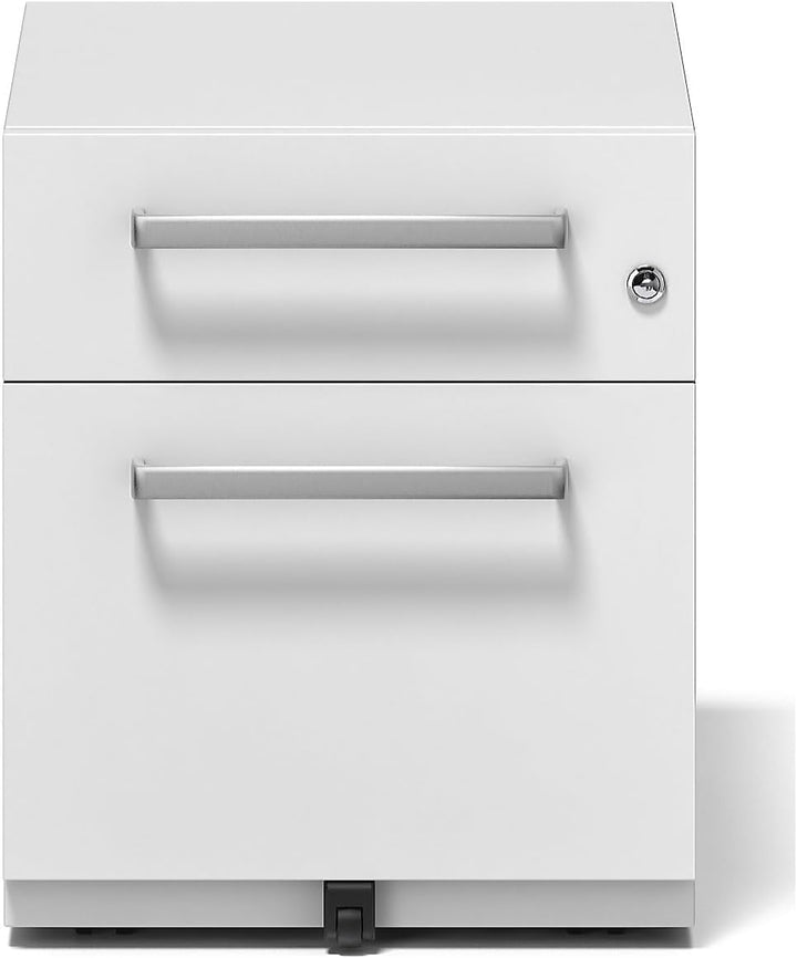 BISLEY Rollcontainer Note mit Griff, 1 Universalschublade, 1 HR-Schublade, Metall, 696 Verkehrsweiss