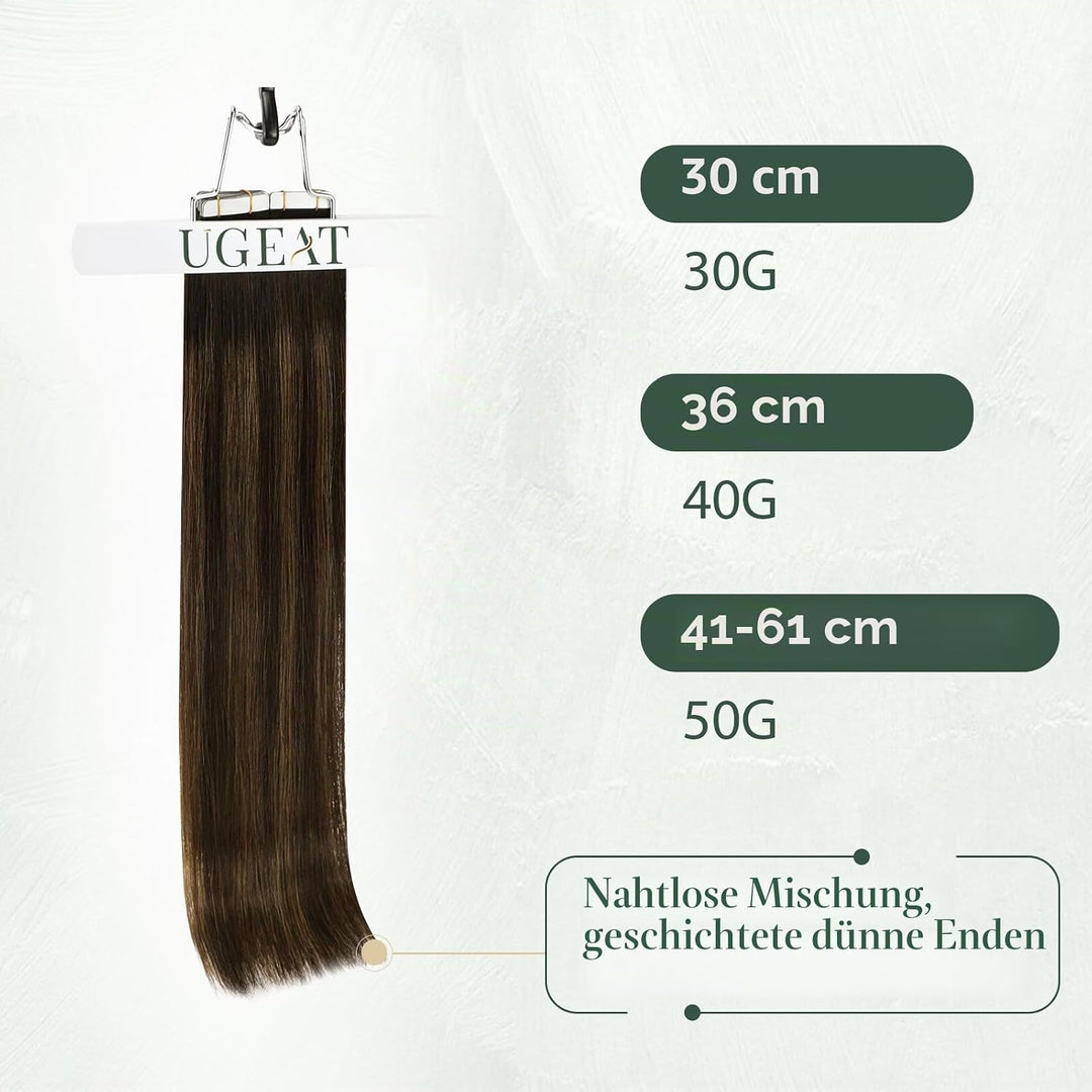 Ugeat Tape Hair Extensions Echthaar 2.5g/Stücke*20Stücke Unsichtbare Haarverlängerung Tape Extension