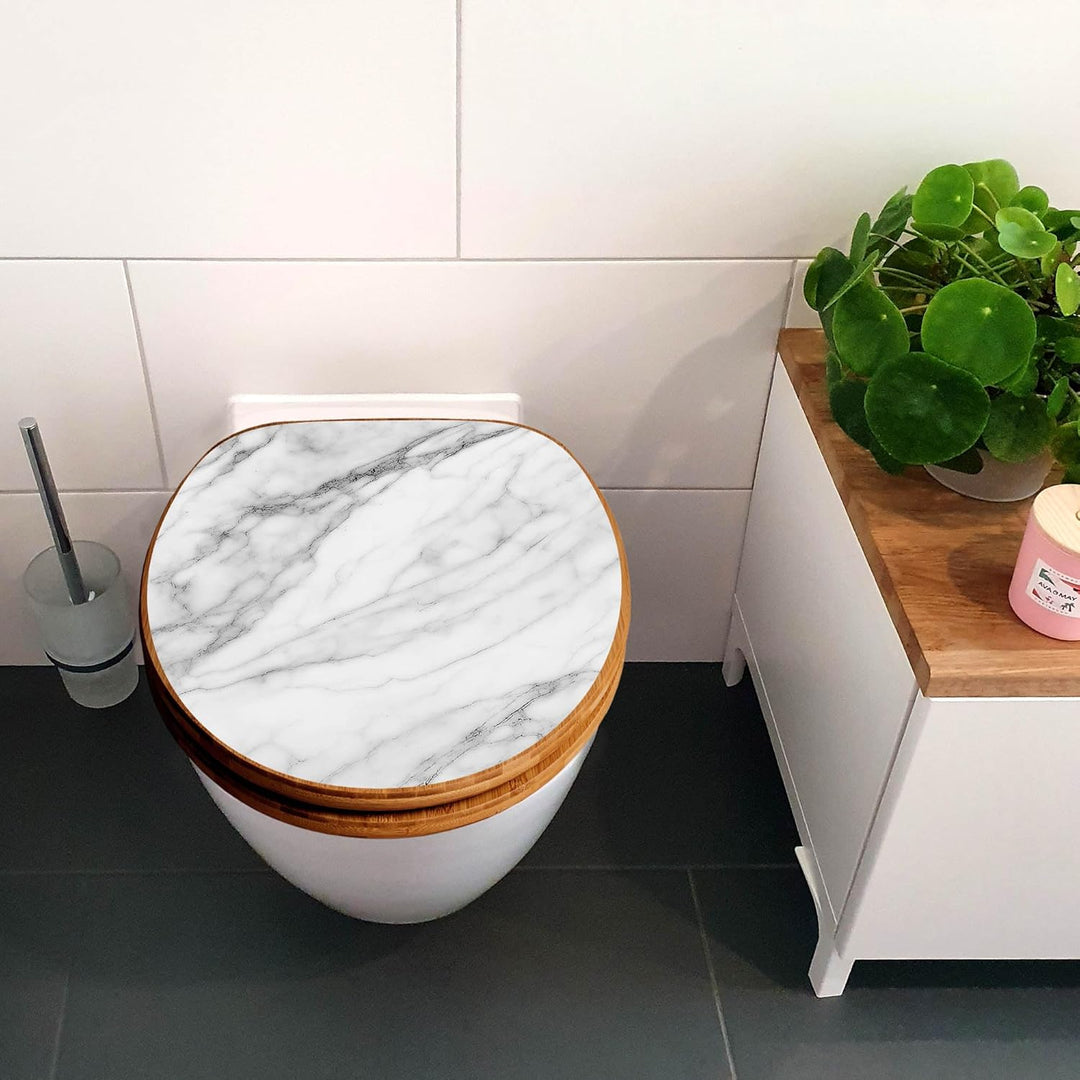 banjado Design WC Sitz Bambus Absenkautomatik 45,8x37,5cm - Toilettendeckel mit Absenkautomatik Holz