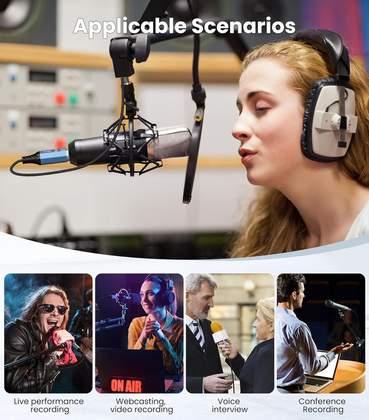 Tisino XLR auf USB C Mikrofonkabel, Upgraded Hi-Fi Audio Recording Kabel USB C Mikrofonkabel für dyn