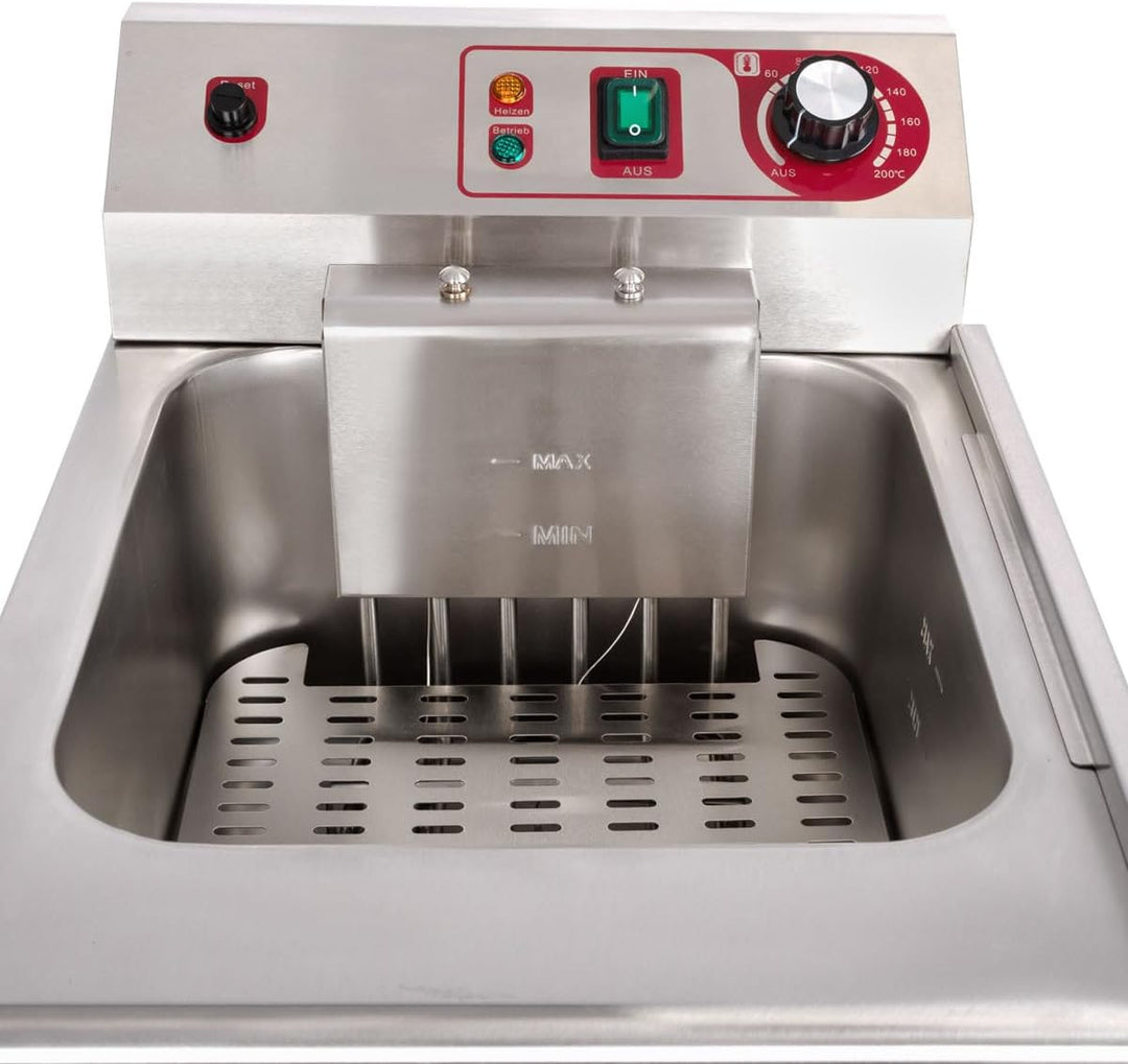 Beeketal 'BSF-160P' Profi Gastro Stand Fritteuse mit Unterschrank (16 L Volumen für max. 11 L Öl) Ed