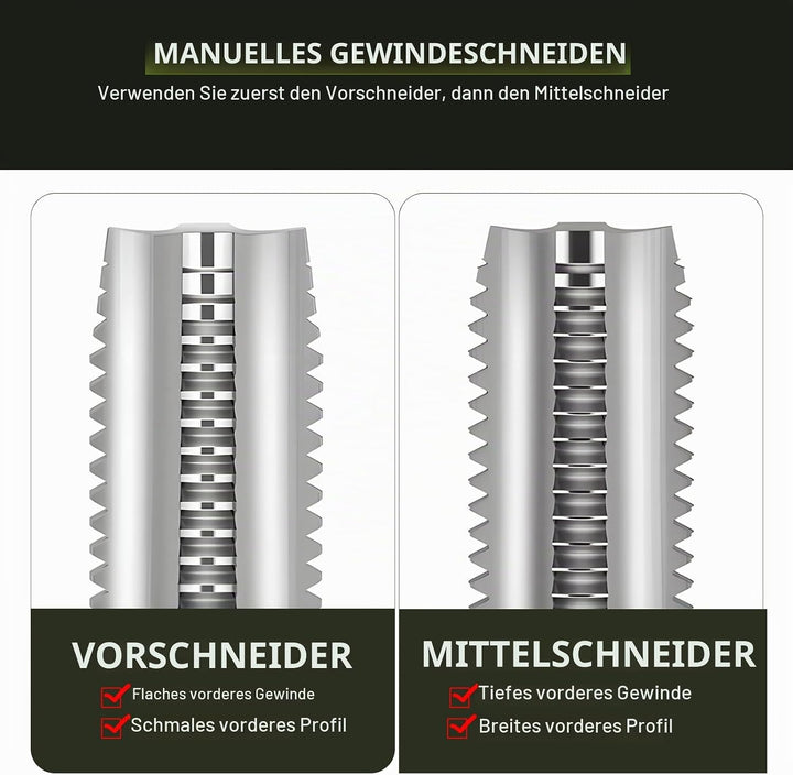 Gewindeschneider Gewindebohrer Werkzeug Set M3 - M12 Feingewindeschneider Tap and Die Set 20 Tlg Gew