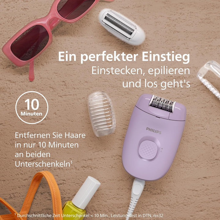 Philips Epilierer Series 2000, kabelgebundener Epilierer für Körper und empfindliche Bereiche, epili