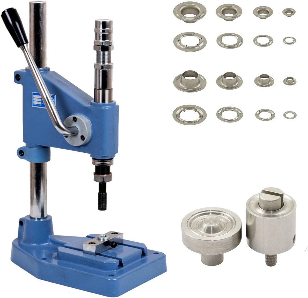 GETMORE Parts Ösenpressen-Set bestehend aus Federschlagpresse + Ösenwerkzeug + 500 Stück Ösen nach D