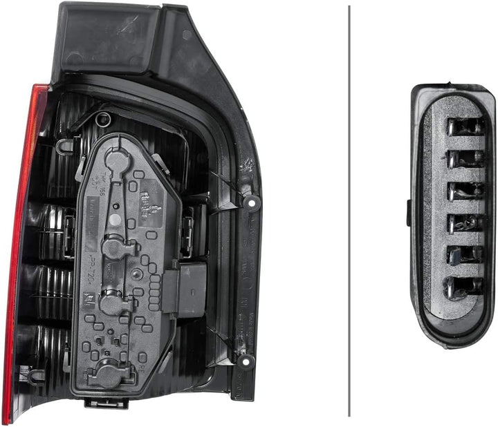 HELLA 2SK 008 579-121 Heckleuchte - Glühlampe - gelb/glasklar/rot - rechts - für u.a. VW T5 Box (7Ha
