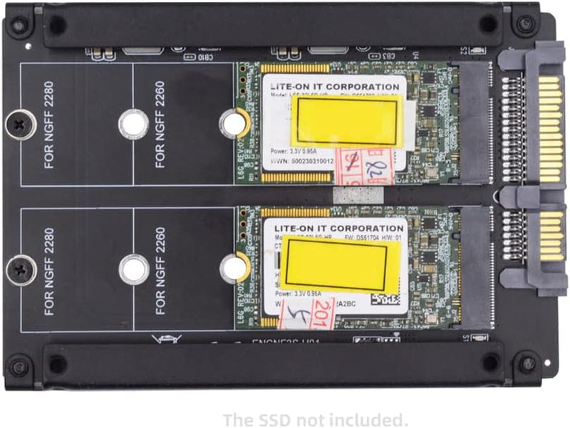 NFHK Dual NGFF B+M Key M.2 SSD Karte JOBD Raid0 Span Bridge auf 6,3 cm SATA Combo HDD Festplattengeh