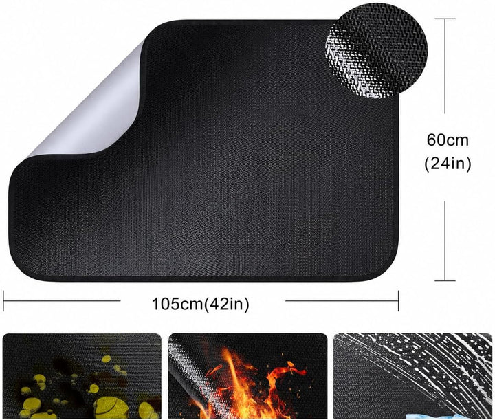 Feuerfeste Unterlage | 60×105cm Faltbare Hitzeschutzmatte | Bodenschutzmatte | Grillmatten | Bodenma