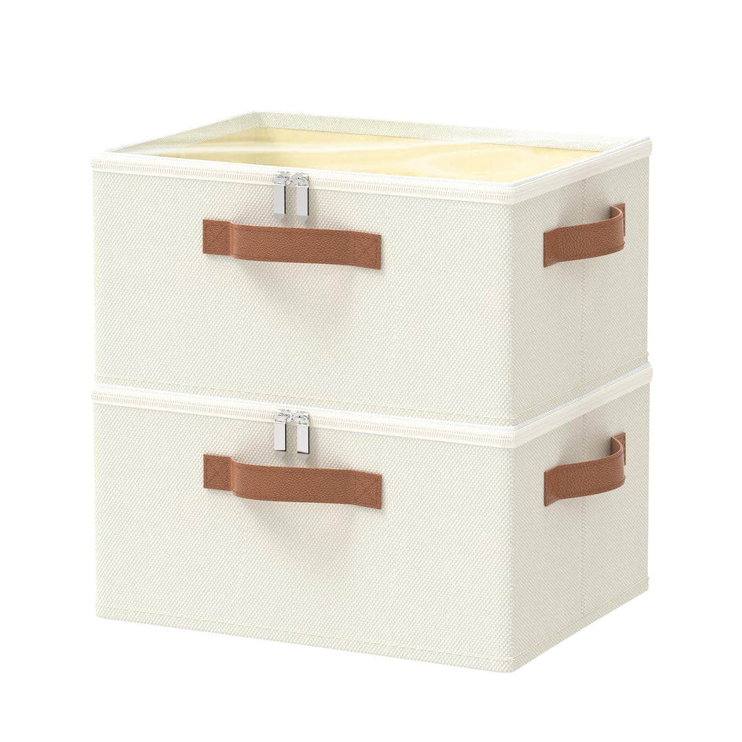 OUTBROS Aufbewahrungsbox mit Deckel, Faltbare Stoffboxen, Kleiderschrank Organizer, Unterbett Aufbew