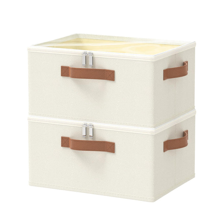 OUTBROS Aufbewahrungsbox mit Deckel, Faltbare Stoffboxen, Kleiderschrank Organizer, Unterbett Aufbew