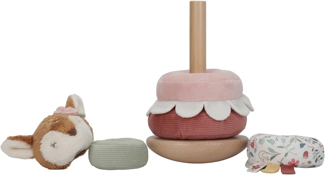 Little Dutch Stapelturm Stapelringe Steckspiel aus Holz und Stoff Baby Kleinkind REH rosa - Fairy Ga